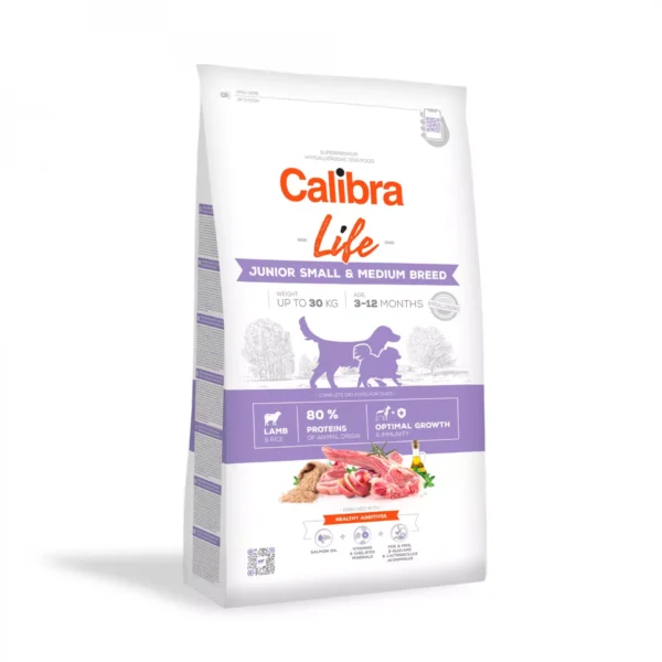 Calibra Dog Life Junior Small&Medium Breed Lamb sausas pašaras jauniems, mažų ir vidutinių veislių šunims su ėriena