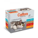 CALIBRA POUCH Cat (Premium Line), Adult Multipack, šlapias pašaras suaugusioms katėms 12x100 g