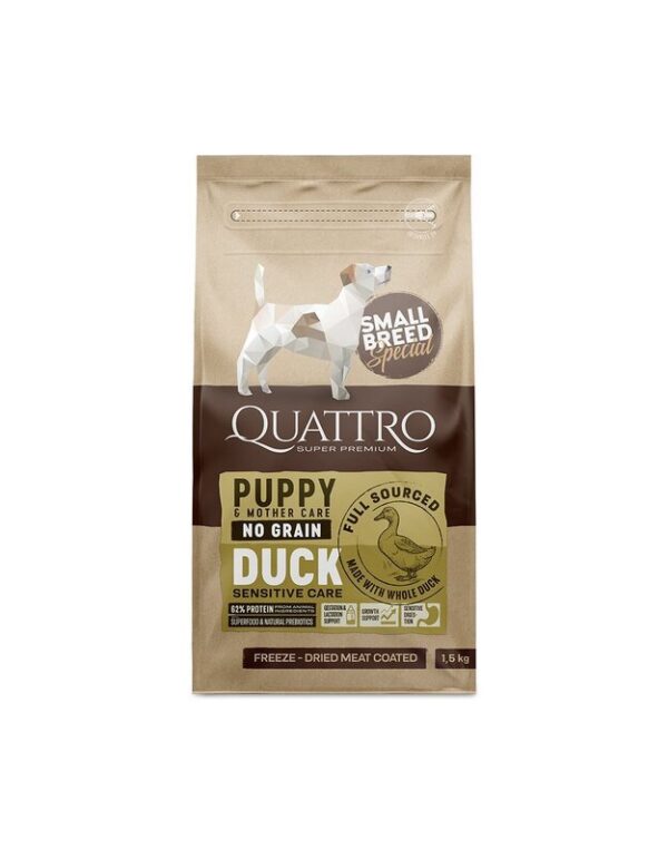 QUATTRO Small Breed Puppy & Mother Care sausas begrūdis maistas su antiena