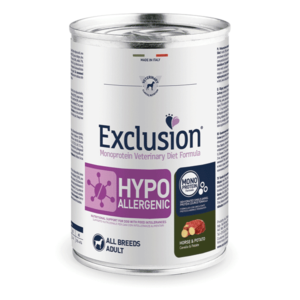 Exclusion Hypoallergenic konservai šunims su arkliena - 400g.