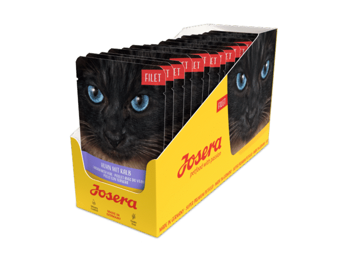 Josera kačių konservai su vištienos filė ir veršiena 16x70g.
