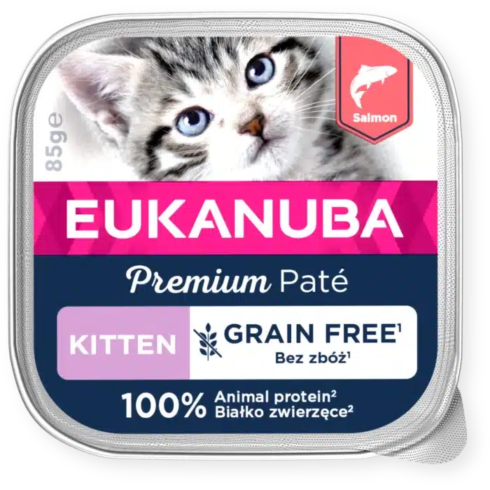 Eukanuba Grain Free Kitten Salmon  85g šlapias maistas kačiukams