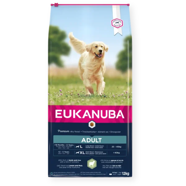 Eukanuba large breed didelės veislės šunims su ėriena ir ryžiais