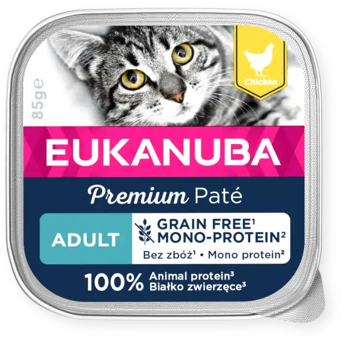 Eukanuba Grain Free Adult Chicken cat 85g šlapias maistas katėms su vištiena
