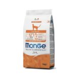 MONGE Sterilised Adult sausas maistas katėms su antiena 1,5kg