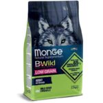 Monge BWild Low Grain sausas pašaras šunims su šerniena