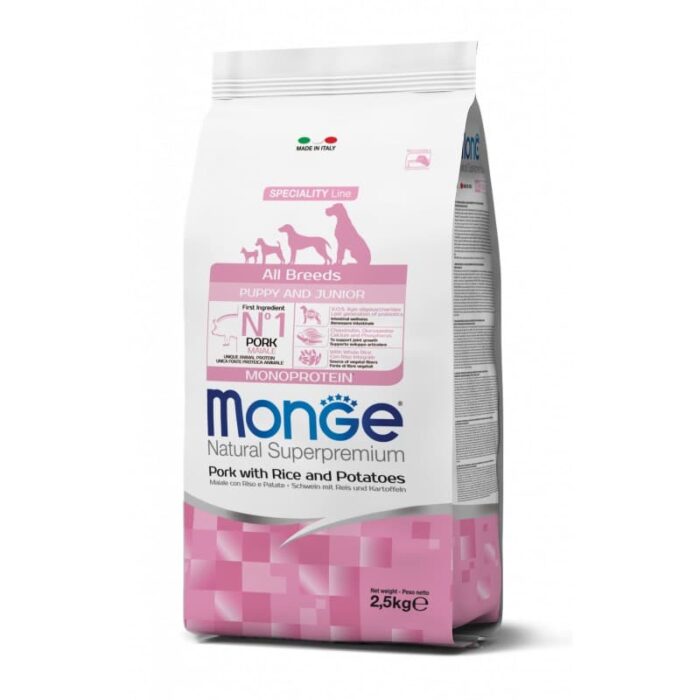 Monge Spec. Line Monoprotein All Breeds Puppy & and Junior Pork jauniems šuniukams