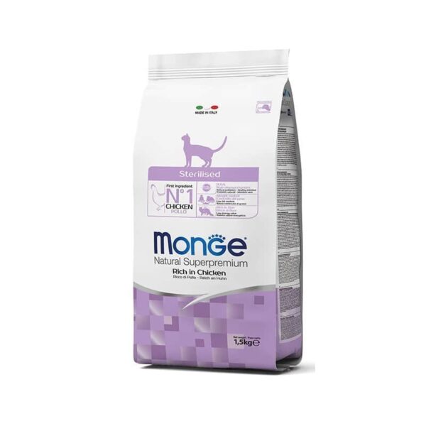 Monge Dry Cat Adult Sterilized sausas maistas katėms su vištiena 1,5 kg