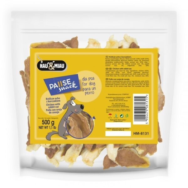 Hau & Miau triušių ausys su vištiena 500g