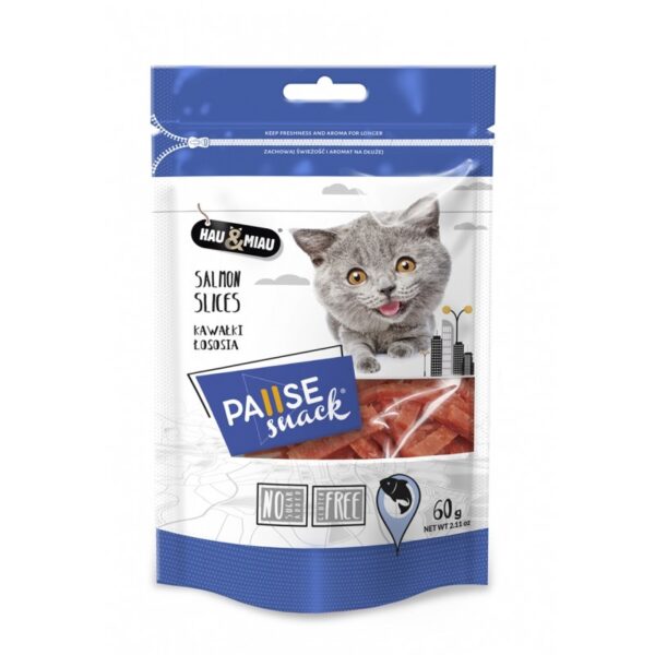 Hau & Miau skanėstai katėms lašišos gabalėliai  60g