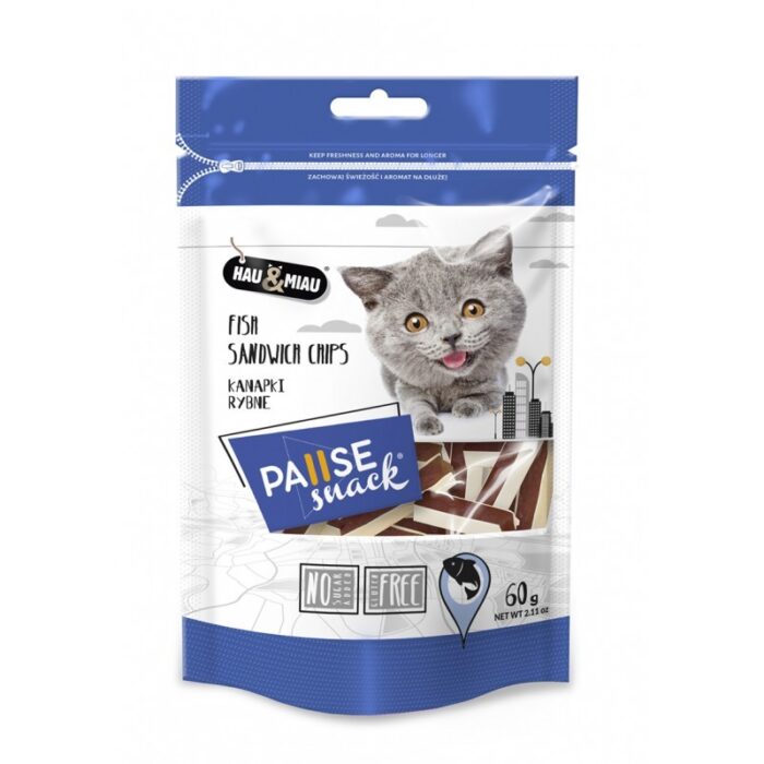 Hau & Miau skanėstai katėms žuvies sumuštiniai  60g