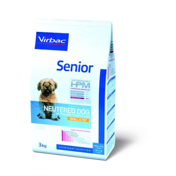 Virbac Senior Neutered Dog Small & Toy senyviems, sterilizuotiems mažų veislių šunims 7kg