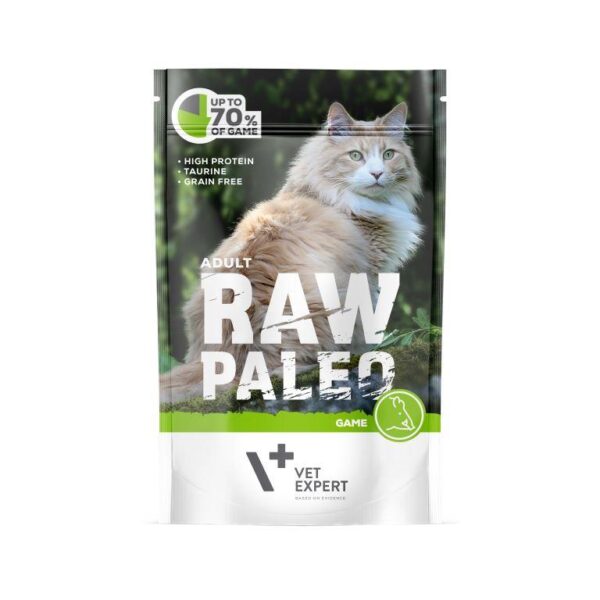 Raw Paleo Adult Cat Game pouch guliašas suaugusioms katėms su žvėriena, 100g