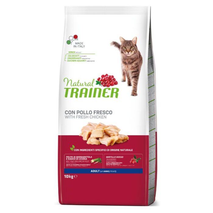 NATURAL TRAINER CAT ADULT CHICKEN su vištiena