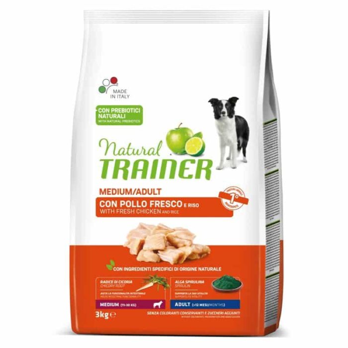 Trainer Natural MEDIUM ADULT Su Vištiena 3 kg