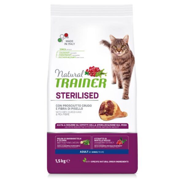 NATURAL TRAINER Cat Adult Sterilised HAM su vytintu kumpiu