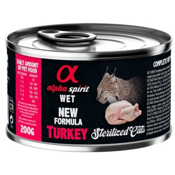 Alpha Spirit Konservas Sterilizuotoms Katėms Su Kalakutiena 200g