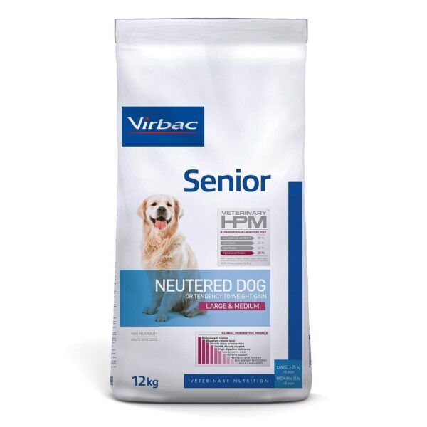 Virbac Senior Neutered Dog Large & Medium maistas senyviems, sterilizuotiems didelių ir vidutinių veislių šunims 12kg