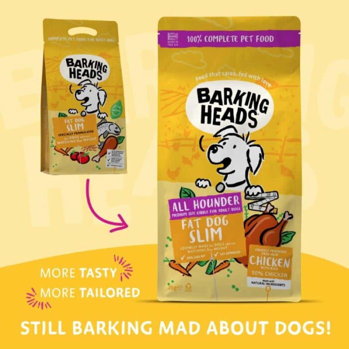 BARKING HEADS Fat Dog Slim Lieknėjantiems su Vištiena 2kg