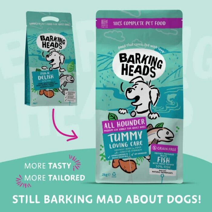 BARKING HEADS Tummy Lovin Care Fish Šunims Su Žuvimi 2kg