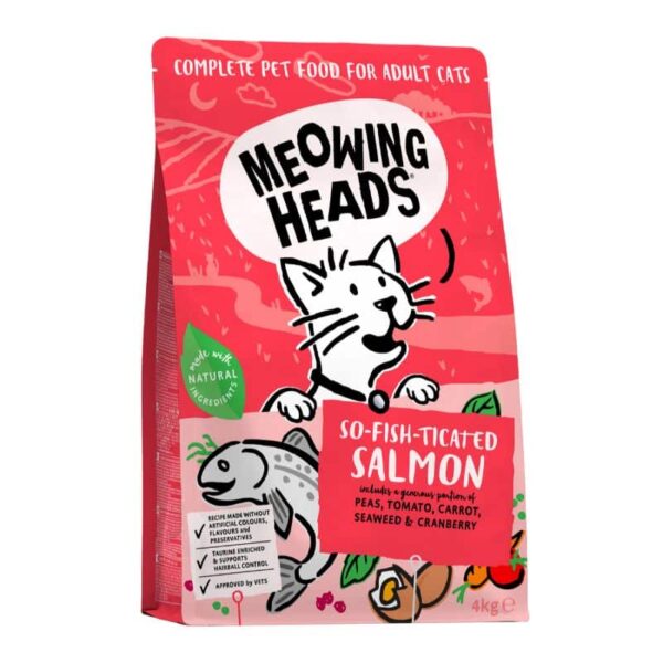 MEOWING HEADS So-Fish-Ticated katėms su lašiša/vištiena 4kg