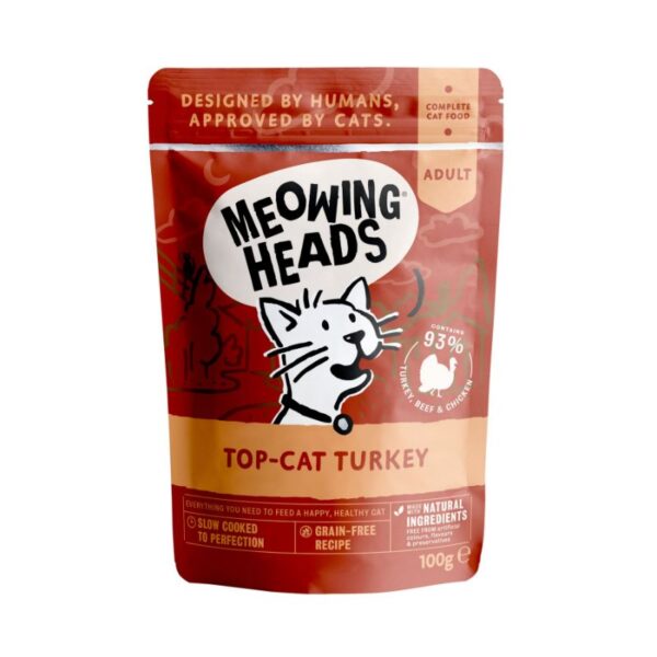 MEOWING HEADS Top konservai katėms su kalakutiena/jautiena/vištiena 10x100g