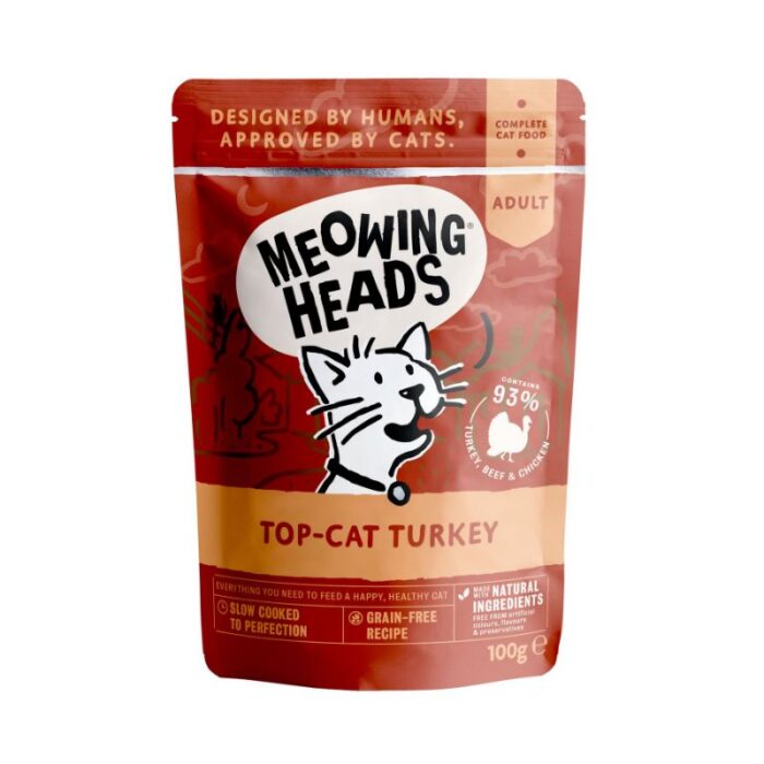 MEOWING HEADS Top konservai katėms su kalakutiena/jautiena/vištiena 10x100g