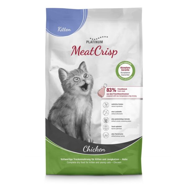 Platinum MeatCrisp Chicken subalansuotas visavertis sausas maistas kačiukams su vištiena