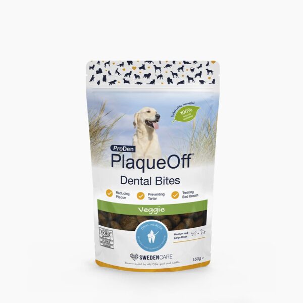 PlaqueOff Dental Bites Medium and Large  – skanėstai burnos higienai šunims 150 g