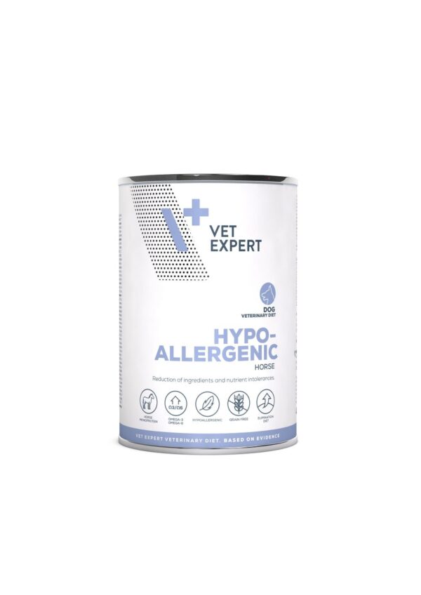 VetExpert 4T Vet. Diet Hypoallergenic Horse konservai alergiškiems šunims 400g