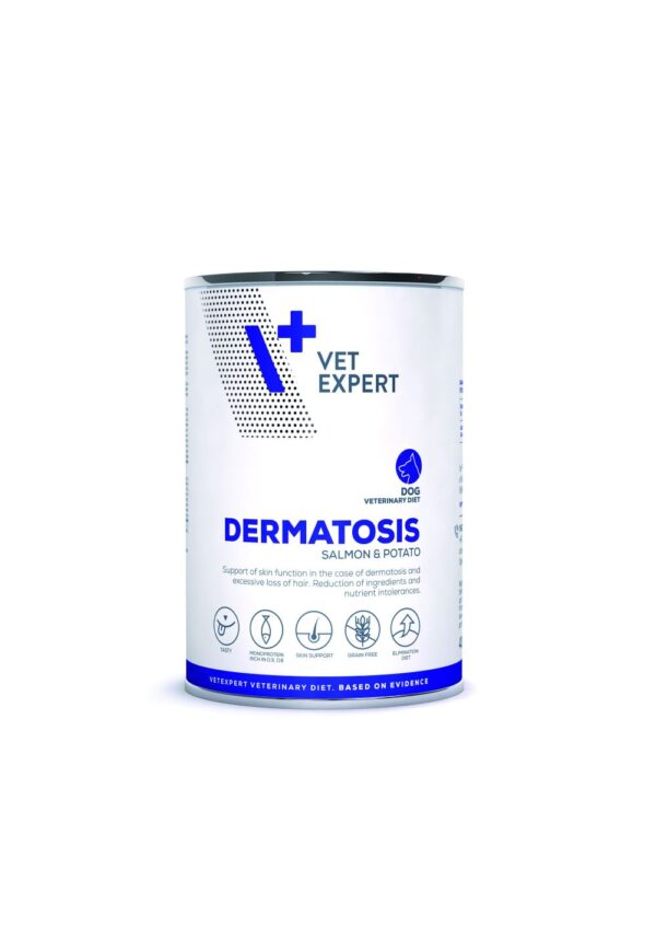 VetExpert 4T Vet. Diet Dermatosis Salmon & Potato konservai alergiškiems šunims 400g