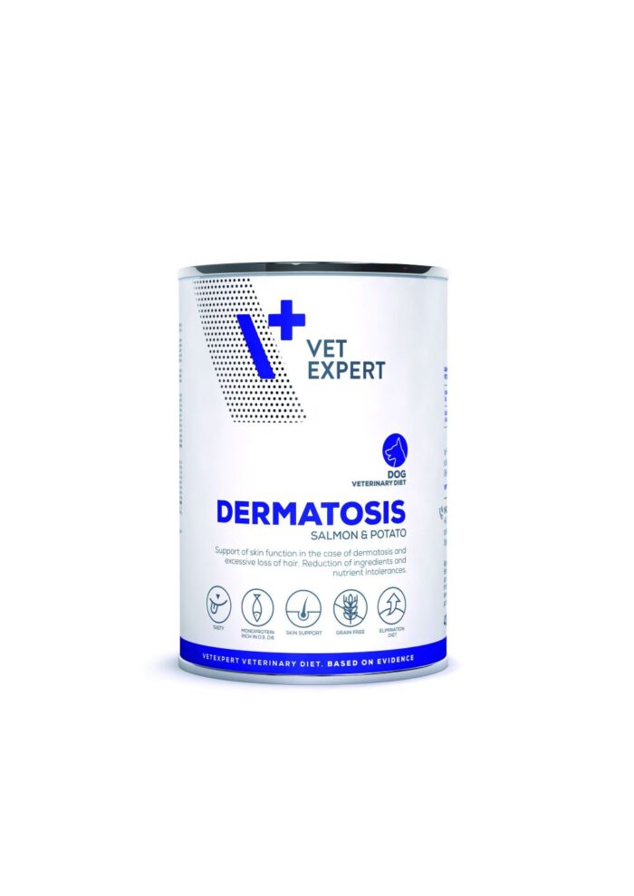 VetExpert 4T Vet. Diet Dermatosis Salmon & Potato konservai alergiškiems šunims 400g