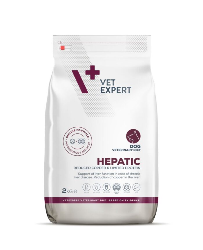 VetExpert 4T Vet. Diet Hepatic kepenų nepakankamumui šunims