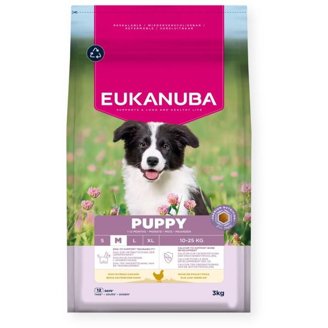 Eukanuba Base sausas maistas vidutinių veislių šuniukams su vištiena Eukanuba Base sausas maistas vidutinių veislių šuniukams su vištiena