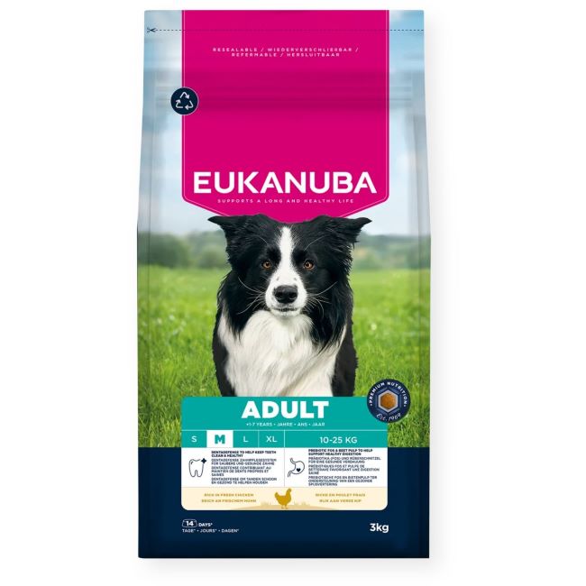 Eukanuba Base sausas maistas vidutinių veislių šunims su vištiena