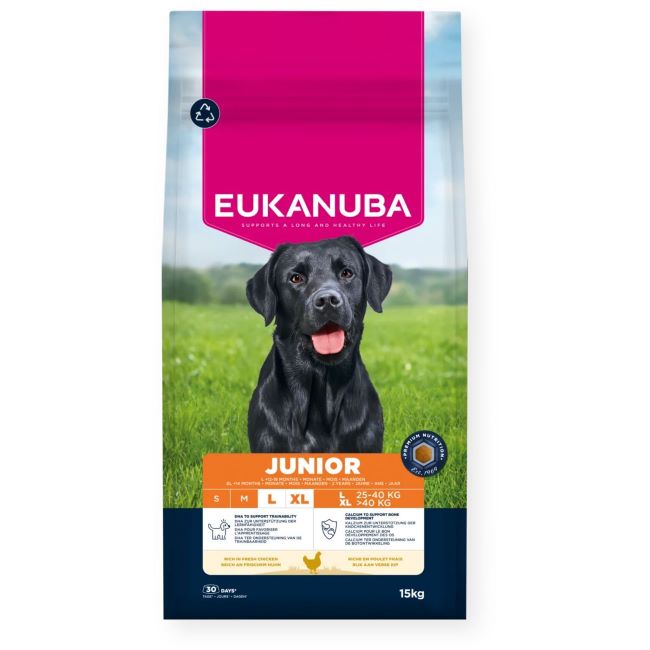 Eukanuba Base sausas maistas didelių veislių jauniems šunims su vištiena 15kg