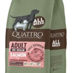 QUATTRO Adult all Breed with Salmon suaugusiems visų veislių šunims su lašiša ir kriliu