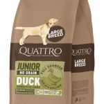 QUATTRO Junior Large Breed with Duck jauniems didelių veislių šunims su antiena