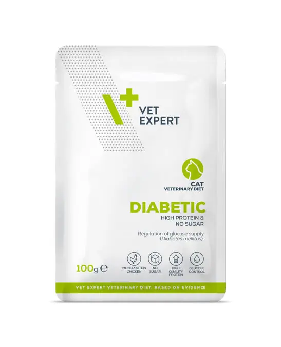 VetExpert 4T Vet. Diet Diabetic konservai katėms 3x100g