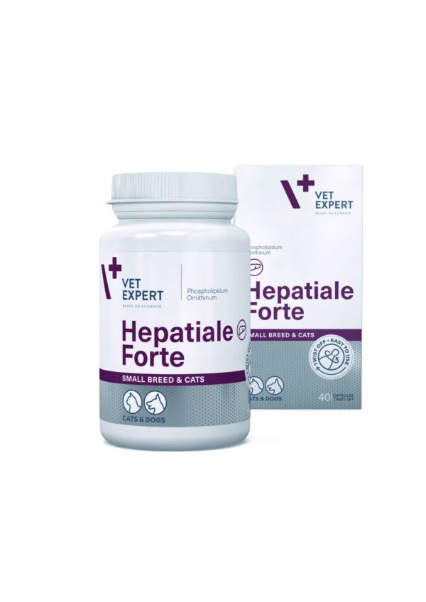 VetExpert Hepatiale Forte small breed & cats kepenų veiklai 40kaps.