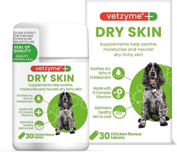 Vetzyme Dry Skin papildas esant sausai odai 30tab.