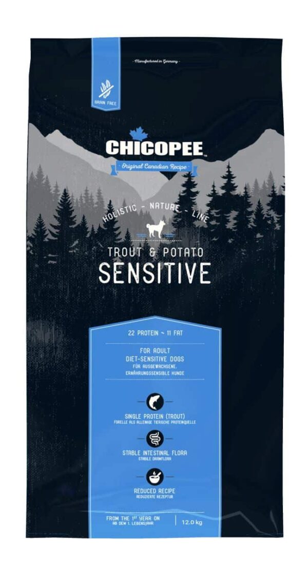 CHICOPEE HNL Holistic Nature Line Sensitive Trout potato su upėtakiu