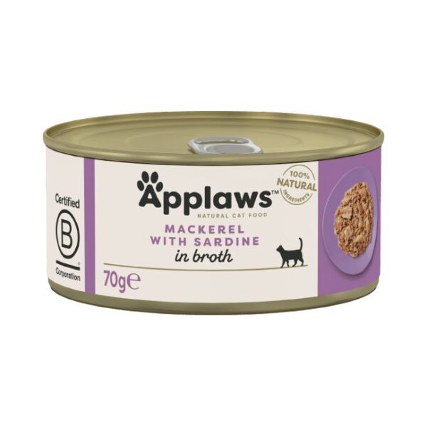 APPLAWS Cat Mackerel & Sardine su skumbre ir sardine  konservai 70gx6