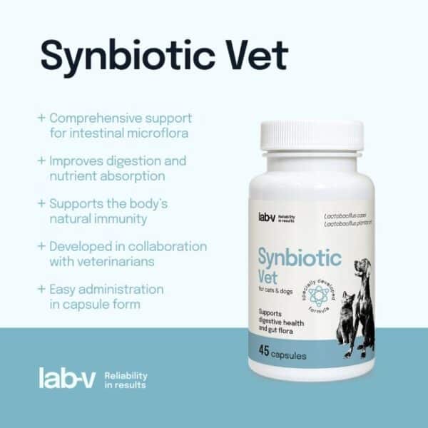 Lab-V Synbiotic Vet žarnyno veiklai 45kaps.