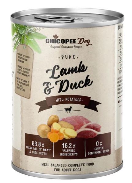 Chicopee Dog konservai su ėriena, antiena ir bulvėmis 400g