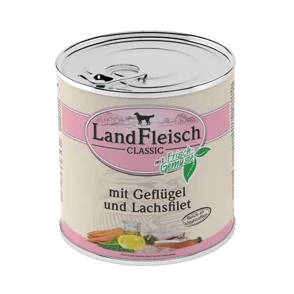 LandFleisch classic konservai šunims su paukštiena ir lašiša 800g