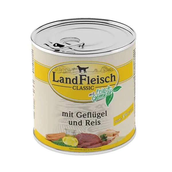 LandFleisch classic konservai šunims su paukštiena ir ryžiais 800g