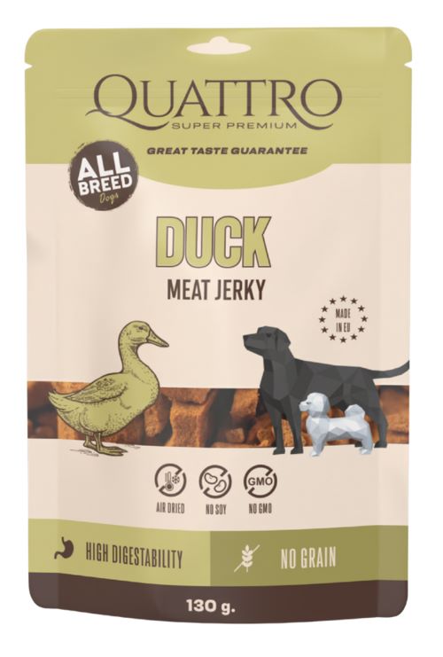 QUATTRO Meat Jerky skanėstai šunims su paukštiena ir antiena 130g