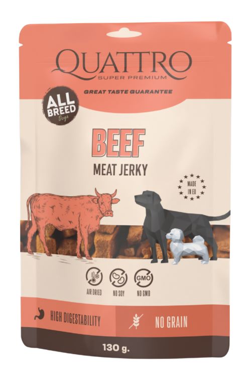 QUATTRO Meat Jerky skanėstai šunims su vištiena ir jautiena 130g