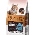 QUATTRO Collagen Senior & Diet White Fish maistas senyvoms katėms su balta žuvimi ir kriliu